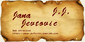 Jana Jevtović vizit kartica